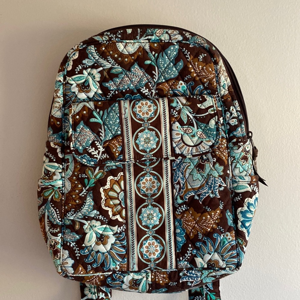 Vera Bradley Blue and Brown Paisley Backpack (small)